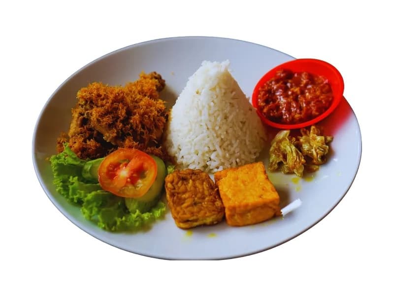 Nasi ayam serundeng
